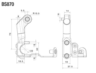 Rizoma Left Side/Direct Mount Mirror Adapter Black for MV Agusta Rivale 800 EAS 13-20