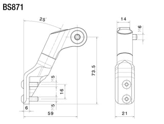 Rizoma Right Side/Direct Mount Mirror Adapter Black for MV Agusta Rivale 800 EAS 13-20