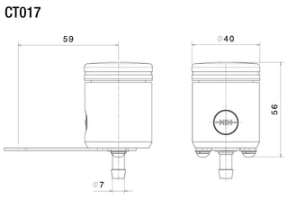 Rizoma Piston Brake/Clutch Fluid Reservoir 26ml For Aprilia/BMW/Ducati/Kawasaki/KTM/Triumph - Black