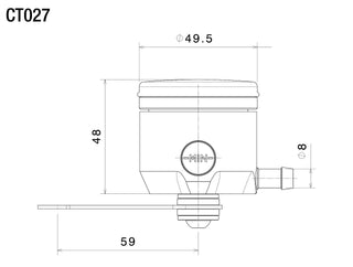 Rizoma Piston Brake Fluid Reservoir 35ml For Aprilia/BMW/Ducati/Honda/Kawasaki/KTM/MV Agusta/Suzuki/Triumph/Yamaha -Gold