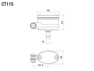 Rizoma Next Brake/Clutch Fluid Reservoir 20ml For BMW/Ducati/Honda/Kawasaki/KTM/Suzuki/Triumph/Yamaha - Silver