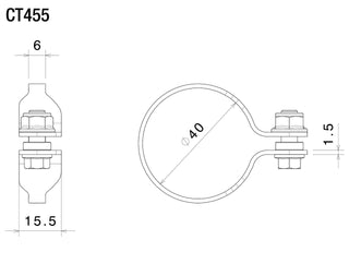 Rizoma Mounting Kit For Fluid Reservoir Clamp CT455B - Black