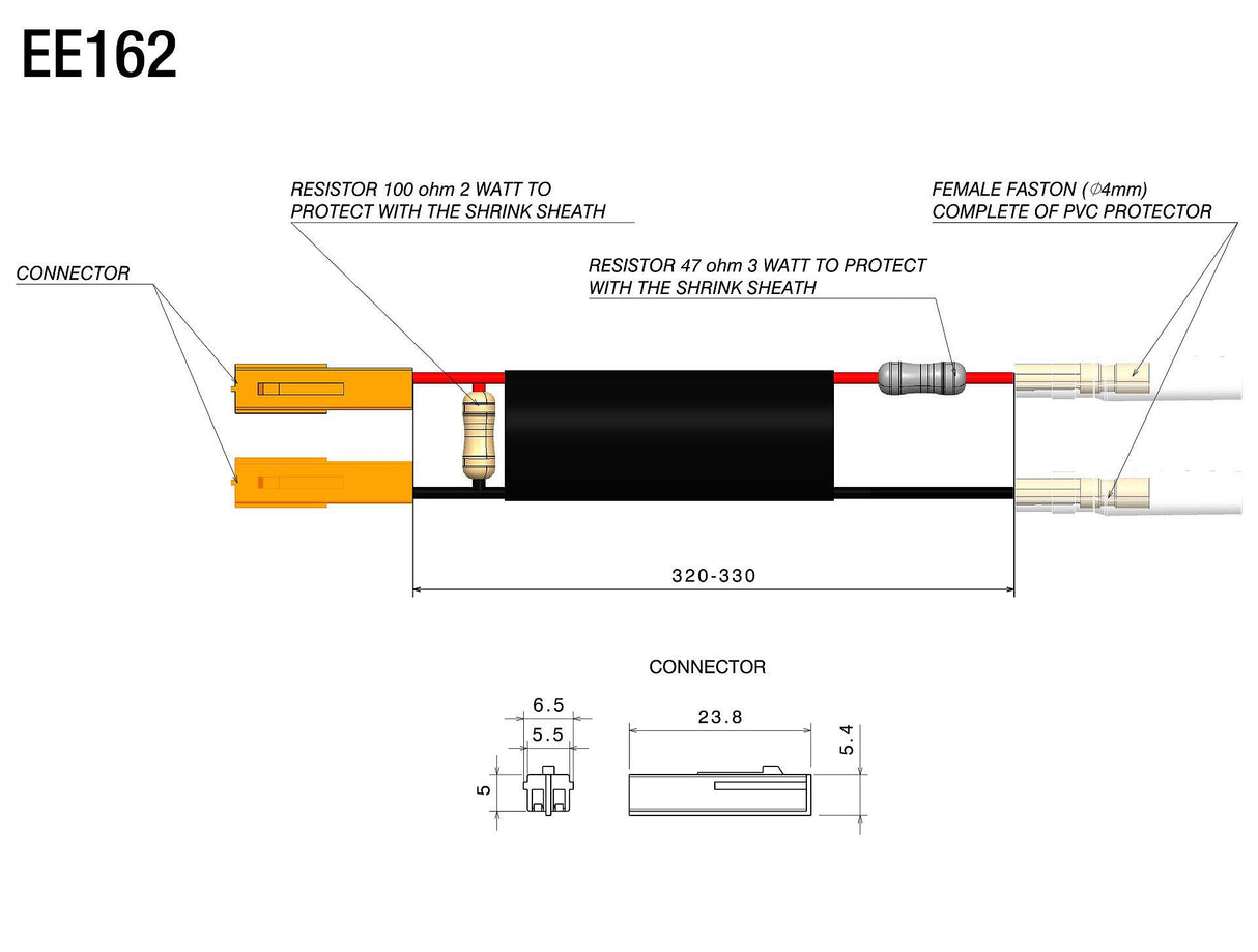 Rizoma Front Indicators Cable Kit EE162H - Pair