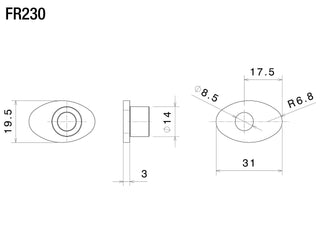 Rizoma Indicator Mounting Adapters Mounting Kit For Front Turn Signals FR230B