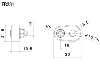 Rizoma Indicator Mounting Adapters Mounting Kit For Front Turn Signals FR231B