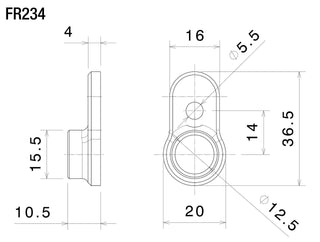 Rizoma Indicator Mounting Adapters Mounting Kit for Rear Turn Signals FR234B