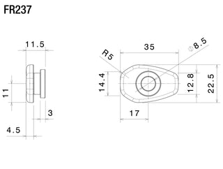 Rizoma Indicator Mounting Adapters Mounting kit For Front Turn Signals And Rear Turn Signals To Fit OEM license Plate Support FR237B