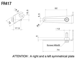 Rizoma Indicator Mounting Adapters For Turn Signals FR417B