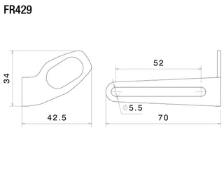 Rizoma Indicator Adapter Mounting Kit For OEM Turn Signals To Fit Fox License Plate Support For Ducati FR429B