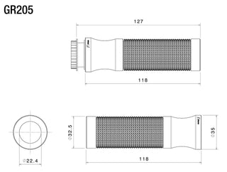 Rizoma Sport Grips GR205A - Silver