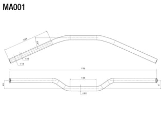Rizoma 22mm Aluminum Handlebar MA001B - Black