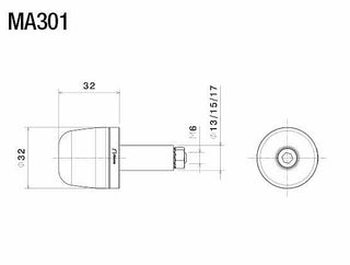 Rizoma Conical Single Bar-End Plug MA301B - Black