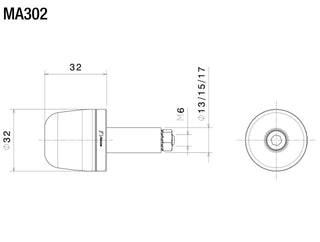 Rizoma Conical Bar Ends Plug MA302G - Fire Gold