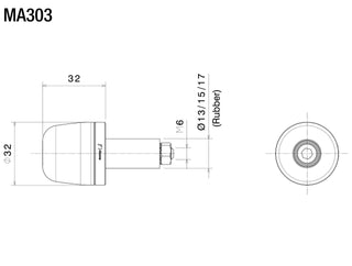 Rizoma Conical Single Bar End Plug MA303B - Black