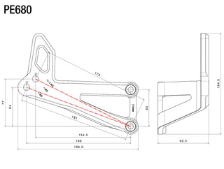 Rizoma Adjustable Passenger Brackets PE680B - Black