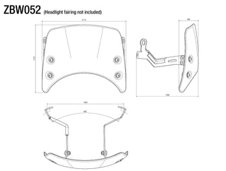 Rizoma Brackets for Headlight Fairing ZBW052B - Black