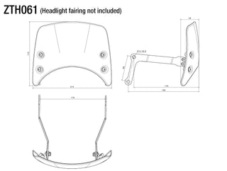 Rizoma Brackets for Headlight Fairing ZTH061B - Black