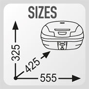 Givi E470NT Monokey 47 Litre Top- Cases With Universal Mounting Plate  - Black/Smoke