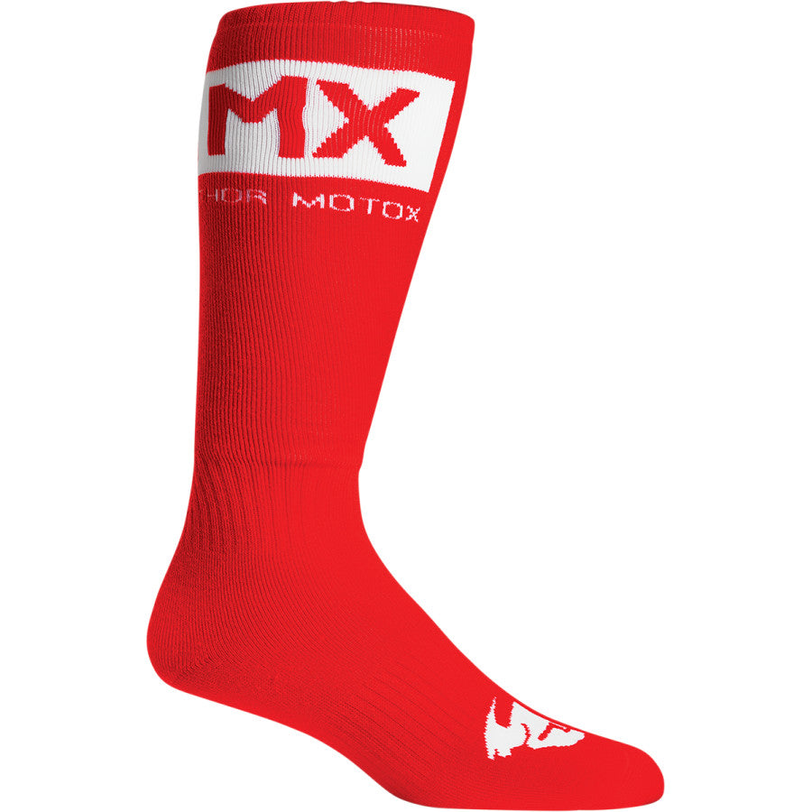 Thor MX Socks - Solid Red/White