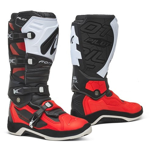 Forma Pilot Off Road Motorcycle Boots - Black/Red/White