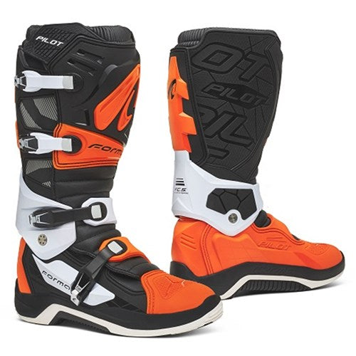Forma Pilot Off Road Motorcycle Boots - Black/Orange/White