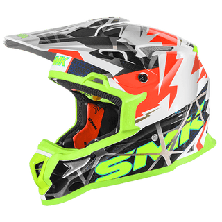 SMK Allterra Fulmine (GL174) Helmet - White Orange Yellow