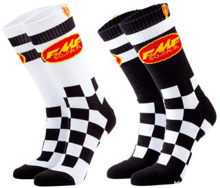 FMF Checkers Socks - 2 Pack (1 Black/ 1 White)