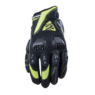 Five Stunt EVO Airflow Motorcycle Gloves - Black/Fluro