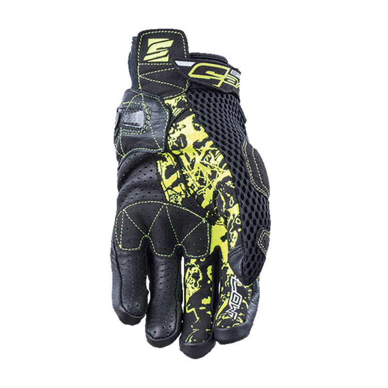 Five Stunt EVO Airflow Motorcycle Gloves - Black/Fluro