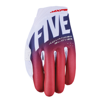 Five MXF-2 Evo Split Gloves - White/Red/Blue