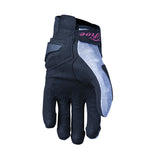 Five RS-3 Ladies Motorcycle Gloves - Flower Grey/Pink