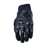 Five Stunt EVO Leather Vented Motorcycle Gloves - Black