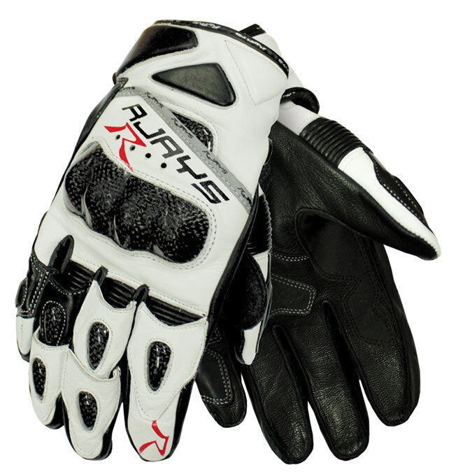 Rjays Short Cobra 2 Carbon Gloves - White/Black