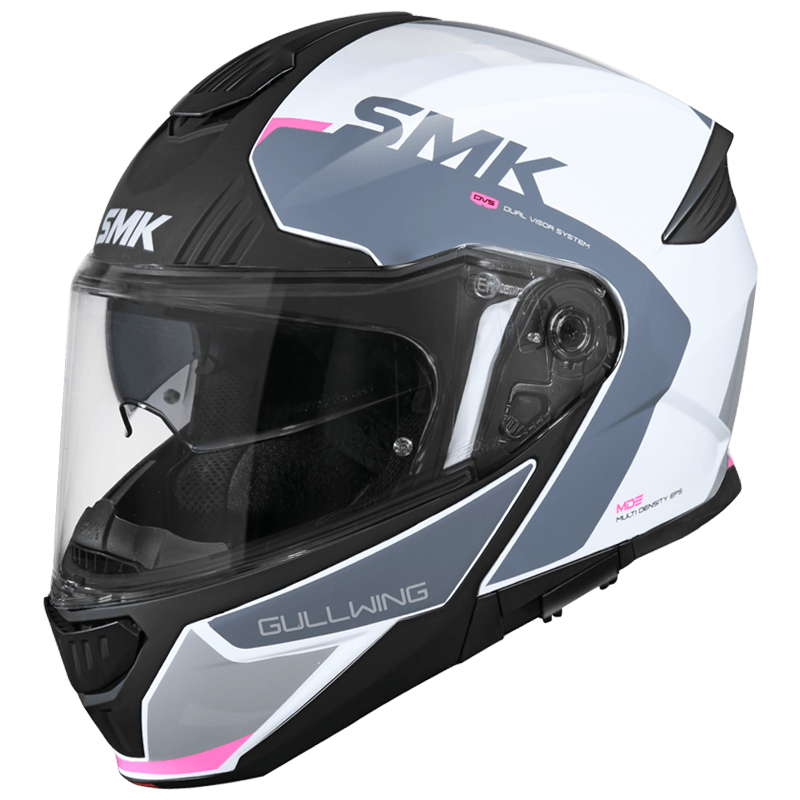 SMK Gullwing Kresto (GL169) Helmet - White Grey Pink