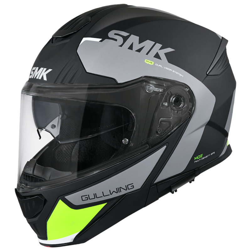 SMK Gullwing Kresto (MA264) Helmet - Matt Black Grey Yellow
