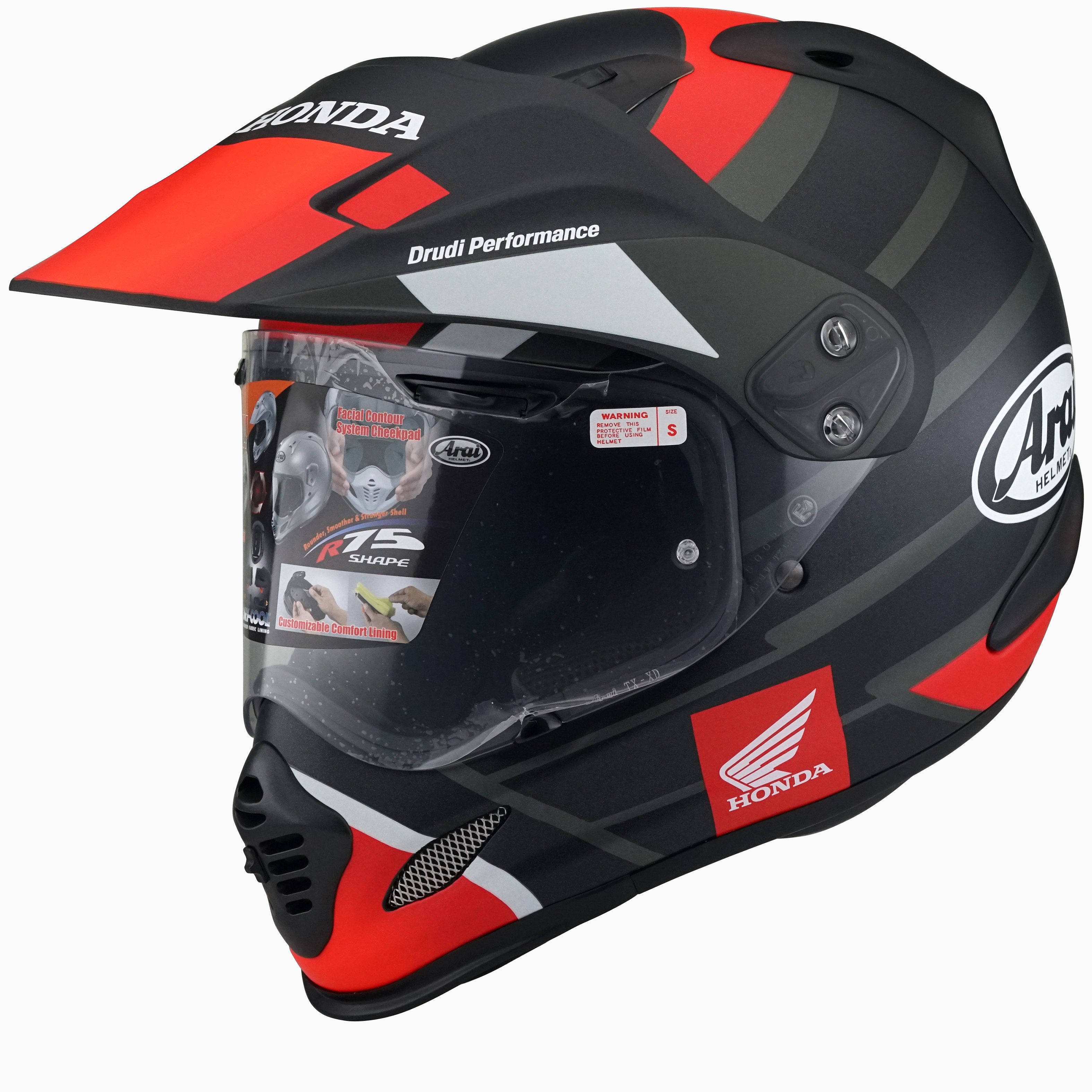 arai xd4 comfort liner Arai XD-4 Honda Africa Twin Wing Helmet- Black – MotoHeaven
