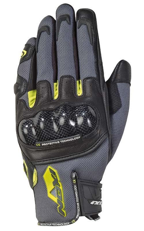 Ixon RS Rise Air Gloves - Grey/Black/Bright Yellow