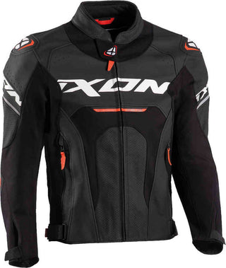 Ixon Jackal Leather Jacket - Black/White/Red