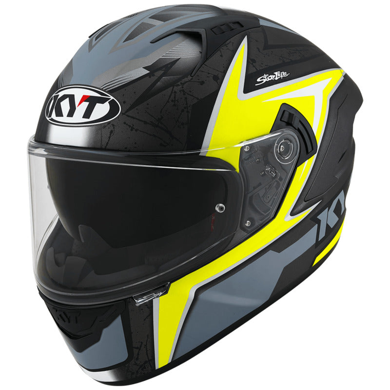 KYT NF-R Mindset Helmet - Matt Anthracite Yellow