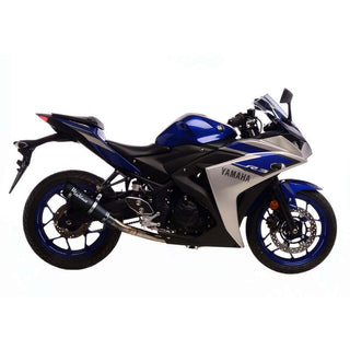 LV GP Corsa Evo Carbon Fiber Full Exhaust System w/Slash Cut End Cap for Yamaha YZF-R3 19-20/MT-25 15-18/MT-03 2020