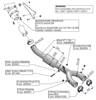 LV Link Pipe (Cat Elim.) Stainless YZF-R1/M '15> (Comp. W Orig. & LV Factory-S Exhaust) *Not LV-10