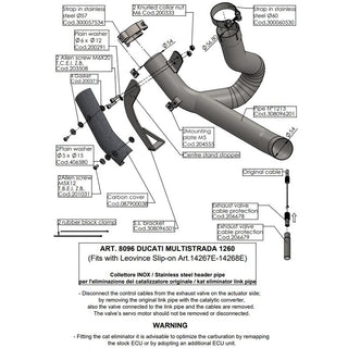 LV Link Pipe (Cat Elim.) Stainless M'Strada 1260 '18>'20 (Comp W Orig. Muffler, Cntr Stand)