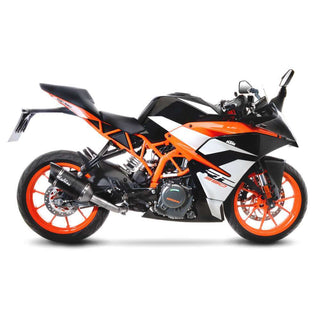 LV Pro Carbon Fiber Slip-On Muffler w/Shark Cut Carbon End Cap for KTM Duke 125/RC 125/Duke 390RC 390 17-20