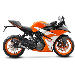 LV Pro Carbon Fiber Slip-On Muffler w/Shark Cut Carbon End Cap for KTM Duke 125/RC 125/Duke 390RC 390 17-20