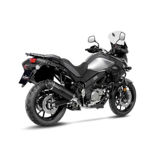 LV One Evo Stainless Black Slip-On Muffler w/Carbon End Cap for Suzuki V-Strom 650/XT 17-22