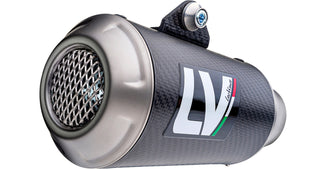 LV-10 Carbon Fiber Slip-On Muffler w/Stainless End Cap for Yamaha YZF-R3 19-20/MT-25 15-18/MT-03 2020