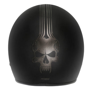 Dririder Base Motorcycle Open Face Road Helmet - Bones Matte Black No Studs