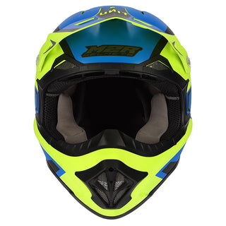 M2R Exo Unit Protech Pc-2F Helmet - Matt Blue/Hi-Vis Yellow