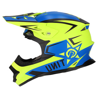 M2R Exo Unit Protech Pc-2F Helmet - Matt Blue/Hi-Vis Yellow