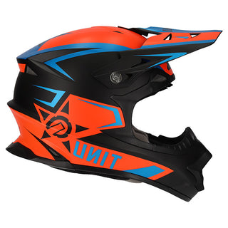 M2R Exo Unit Protech Pc-8F Helmet - Matt Hi-Vis Orange/Blue